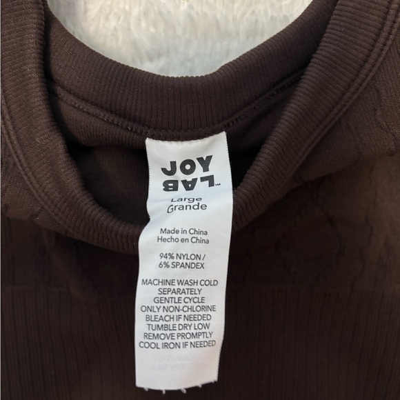 JoyLab Chocolate Ribbed Top - Picture 3 of 3